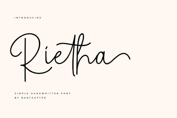 Rietha: A Sweet Script Font with Bold Vibe for Authentic Branding